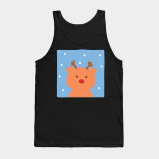 Cute Christmas Reindeer with Snow Tank Top